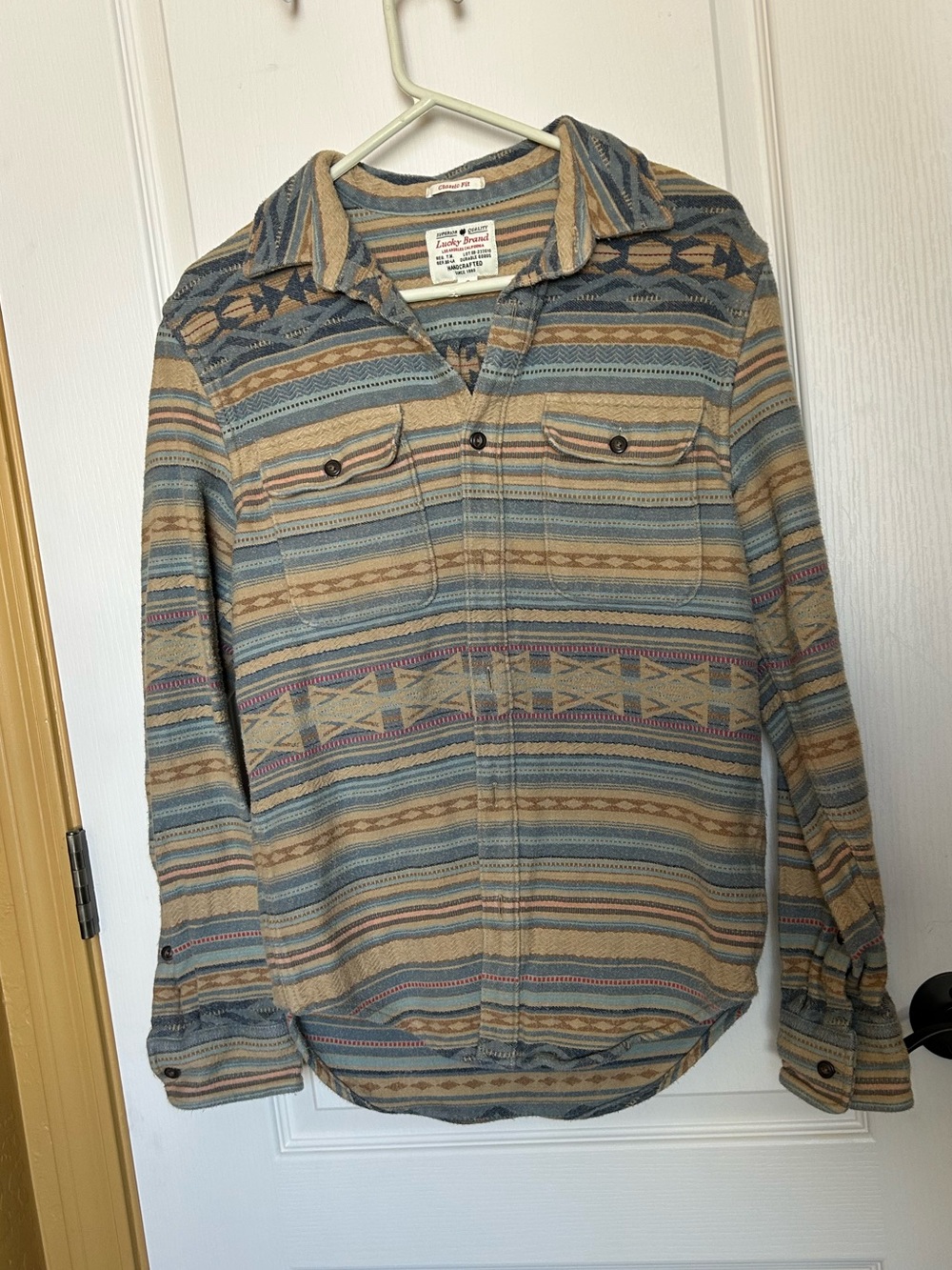Lucky Brand men’s small heavy flannel button down shirt